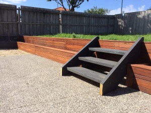 Merbau Retaining Wall rokk carpentry